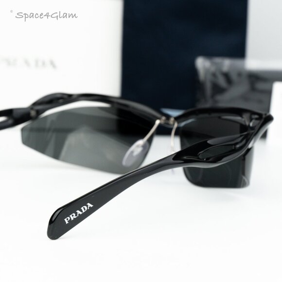 BRAND NEW Prada PRA25S 1AB5S0 Black Dark Grey Cat Eye Unisex Sunglasses 0PR A25S - Picture 8 of 10